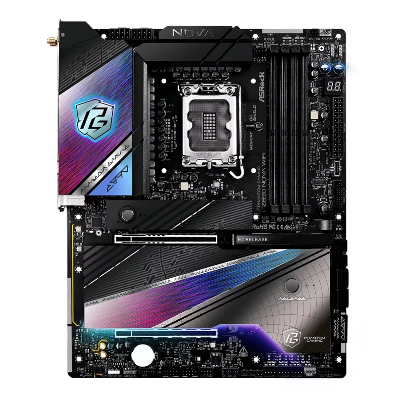 ASRock emaplaat Z890 Nova WiFi LGA1851 Intel Z890 4 x DDR5 1 x HDMI 2.1 TMDS/FRL 8G 2 x Thunderbolt 4 ATX