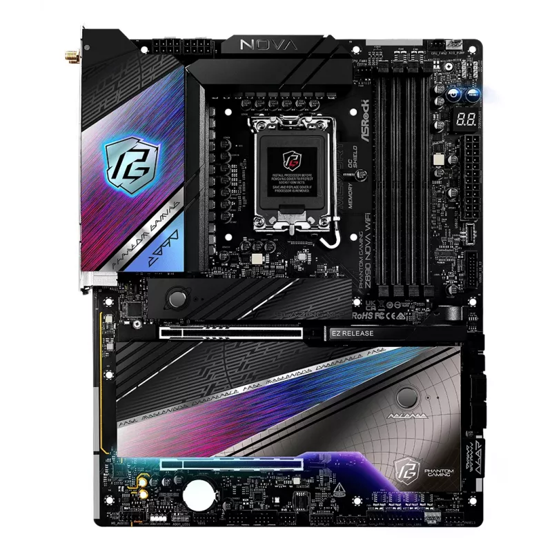 ASRock emaplaat Z890 Nova WiFi LGA1851 Intel Z890 4 x DDR5 1 x HDMI 2.1 TMDS/FRL 8G 2 x Thunderbolt 4 ATX
