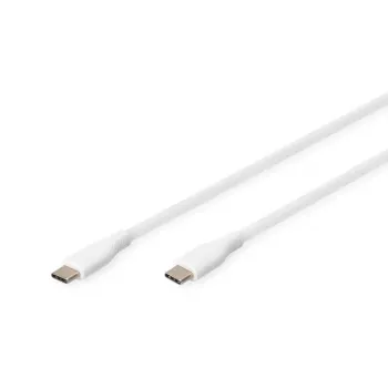 DIGITUS USB-C silikoonist laadimiskaabel USB-C - USB-C USB 2.0 60W - 2m Valge