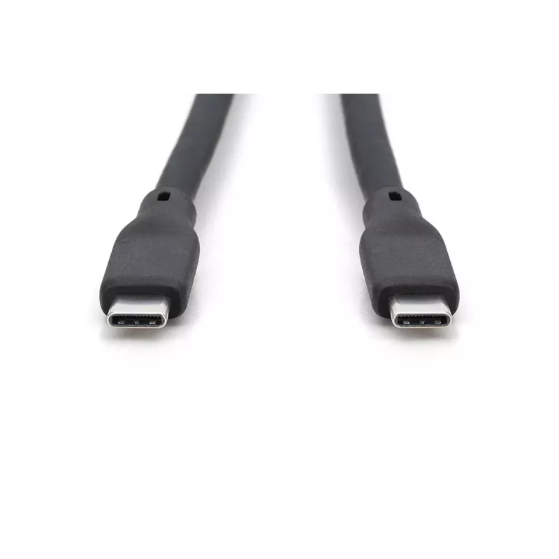 DIGITUS USB silikoonühenduskaabel USB-C - USB-C USB 3.2 Gen2 10G 4K 100W - 50cm must