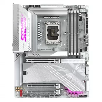 GIGABYTE Z890 AORUS ELITE X ICE emaplaat - Toetab Intel Core Ultra (Series 2) protsessoreid, 16+1+2 faasiline VRM, kuni 9500MHz DDR5 (OC), 1xPCIe 5.0 + 4xPCIe 4.0, Wi-Fi 7, 2,5GbE LAN, Thunderbolt 4