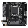 GIGABYTE B650I AX emaplaat - AMD Ryzen 9000 seeria protsessoritele, 5+2+1 faasi VRM, kuni 6400MHz DDR5 (OC), 1xPCIe 4.0 M.2, 2.5GbE LAN, WIFI 6E, USB 3.2 Gen 2