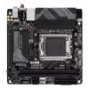 GIGABYTE B650I AX emaplaat - AMD Ryzen 9000 seeria protsessoritele, 5+2+1 faasi VRM, kuni 6400MHz DDR5 (OC), 1xPCIe 4.0 M.2, 2.5GbE LAN, WIFI 6E, USB 3.2 Gen 2