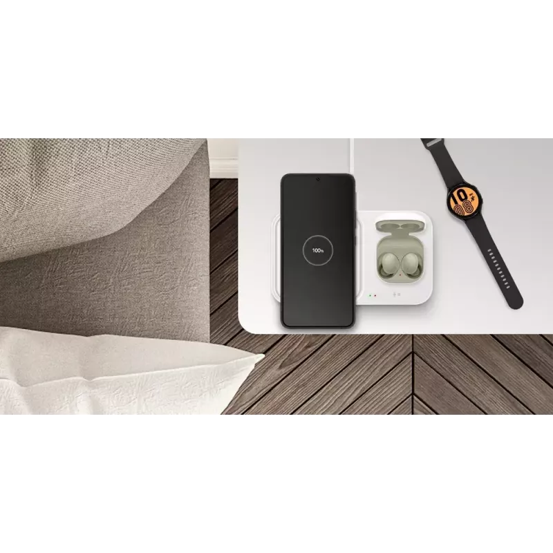 Juhtmevaba laadija Samsung EP-P5400, 15 W, hall, USB siseruumides kasutatav laadija, ühildub kõrvaklappide, nutitelefonide ja nutikelladega