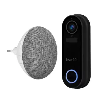 Nutikas uksekell Hombli pakett must valge IP65 juhtmevaba 1080p