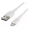 BELKIN Lightning To USB-a kaabel Braided 1m Valge