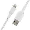 BELKIN Lightning To USB-a kaabel Braided 1m Valge