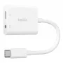 BELKIN Charge Adapter Rockstar 3.5mm Audio + USB-c Valge