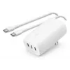 BELKIN seinulaadija - Boostcharge - USB-C 3-pordiline laadija - PPS-iga 67W - valge