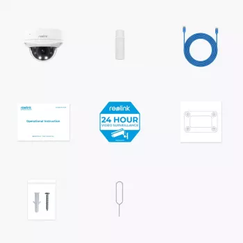 IP turvakaamera Reolink P437 4K dome, 8 MP 3840x2160, 5x optiline suum, PoE (IEEE 802.3af), IK10, IP67, MicroSD tugi kuni 256 GB