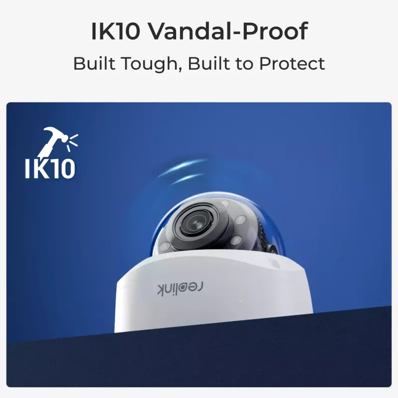 IP turvakaamera Reolink P437 4K dome, 8 MP 3840x2160, 5x optiline suum, PoE (IEEE 802.3af), IK10, IP67, MicroSD tugi kuni 256 GB