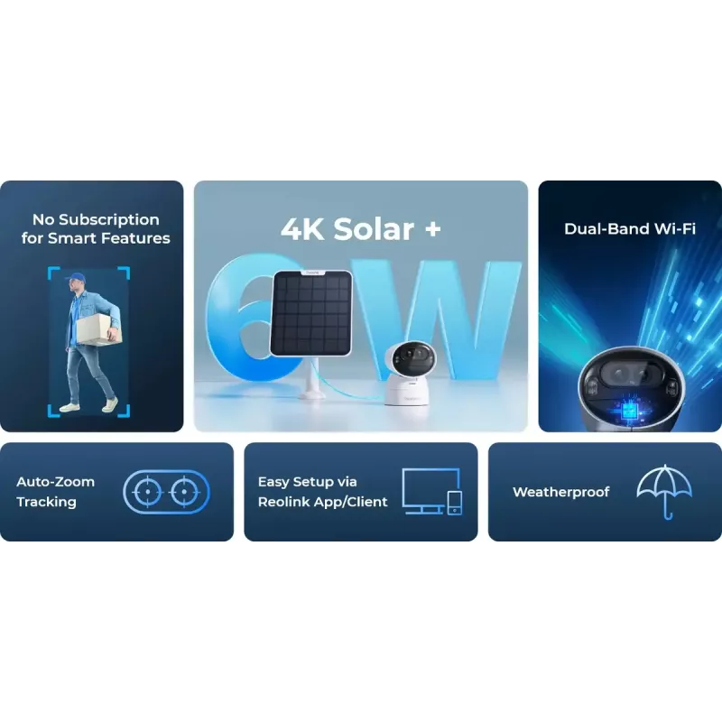 IP turvakaamera Reolink Reolink Argus Series B740X juhtmevaba sise-/välistingimustesse lae/seinale kinnitatav must/valge 1/2.7 tolli CMOS 0–355° pööramine 0–50° kallutamine 11 m tuvastus