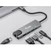 Equip USB-C 5 in1 multifunktsionaalne adapter, HDMI, Gigabit LAN, USB 3.2 GEN1, 100W USB PD