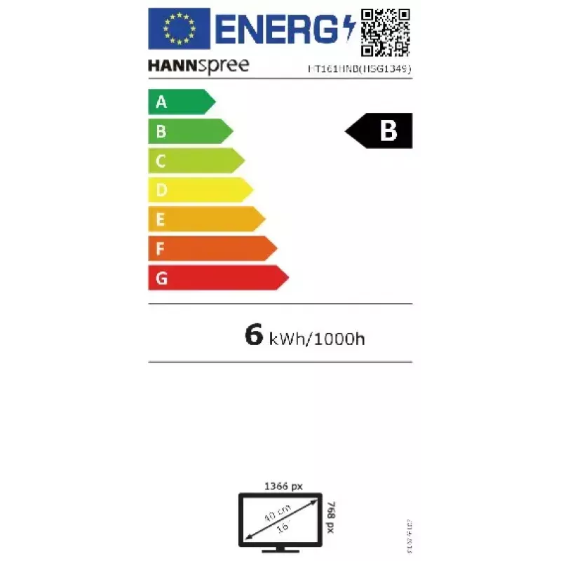 Hannspree HT161HNB arvutimonitor 39,6 cm (15,6 tolli) 1366 x 768 pikslit HD LED puuteekraan lauakasutuseks must