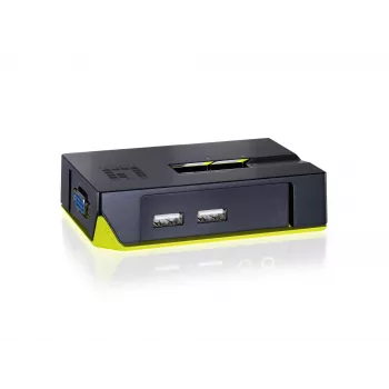 LevelOne 2-pordiline USB VGA KVM-lüliti, 2048 x 1536 pikslit, must, roheline