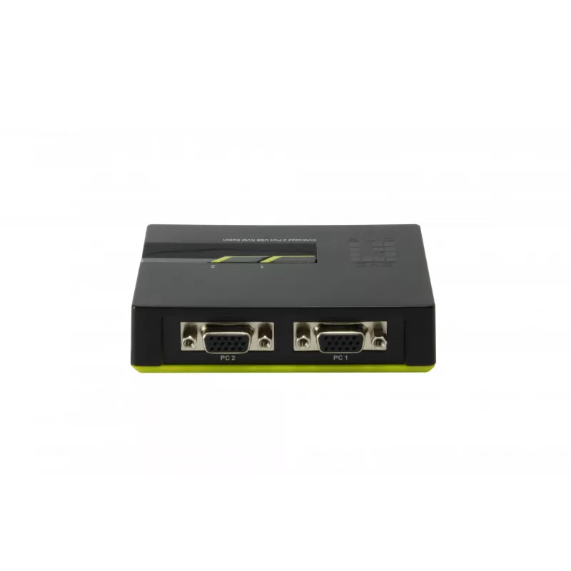 LevelOne 2-pordiline USB VGA KVM-lüliti, 2048 x 1536 pikslit, must, roheline