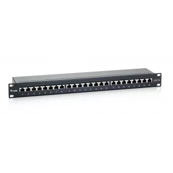 Equip 24-pordine Cat.6 varjestatud patch-paneel, must