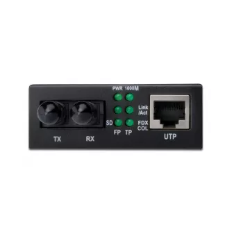 DIGITUS Media Converter, Multimode 10/100/1000Base-T to 1000Base-SX, Incl. PSU ST connector, Up to 0.5km
