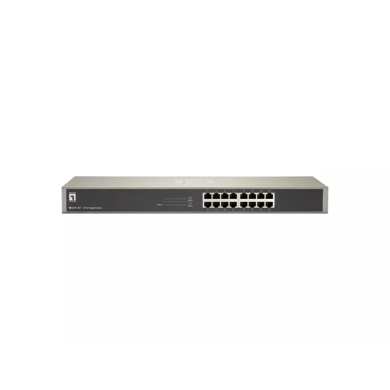 LevelOne 16-pordiline gigabit-kommutaator, haldamata, Gigabit Ethernet (10/100/1000), täisdupleks, riiulisse paigaldatav