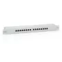 Equip 16-pordiline Cat.6 varjestatud jaotuspaneel, helehall, RJ-45, kuld, Cat6, riiulipaigaldus, 1U, hall
