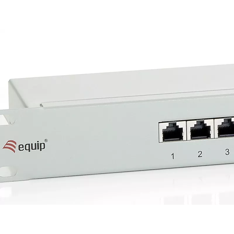 Equip 16-pordiline Cat.6 varjestatud jaotuspaneel, helehall, RJ-45, kuld, Cat6, riiulipaigaldus, 1U, hall