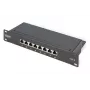 DIGITUS Paigalduspaneel CAT6 8-porti Varjestatud Must 10-tolline