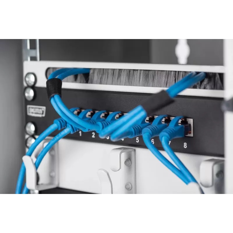 DIGITUS Paigalduspaneel CAT6 8-porti Varjestatud Must 10-tolline