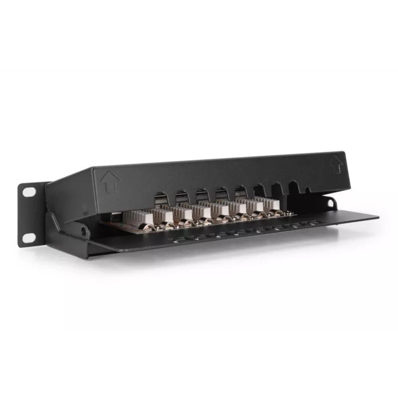 DIGITUS Paigalduspaneel CAT6 8-porti Varjestatud Must 10-tolline