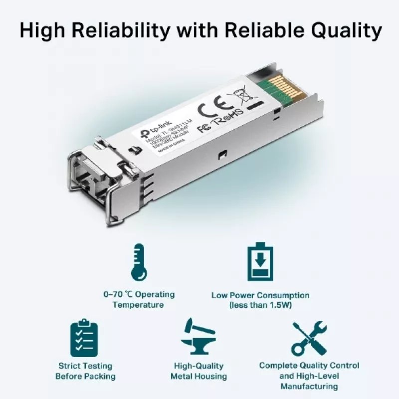 TP-Link SFP 1000BASE-SX LC MiniGBIC Mm, fiiberoptiline, 1250 Mbit/s, mini-GBIC/SFP, LC (UPC), 50/125,62,5/125 µm, 550 m