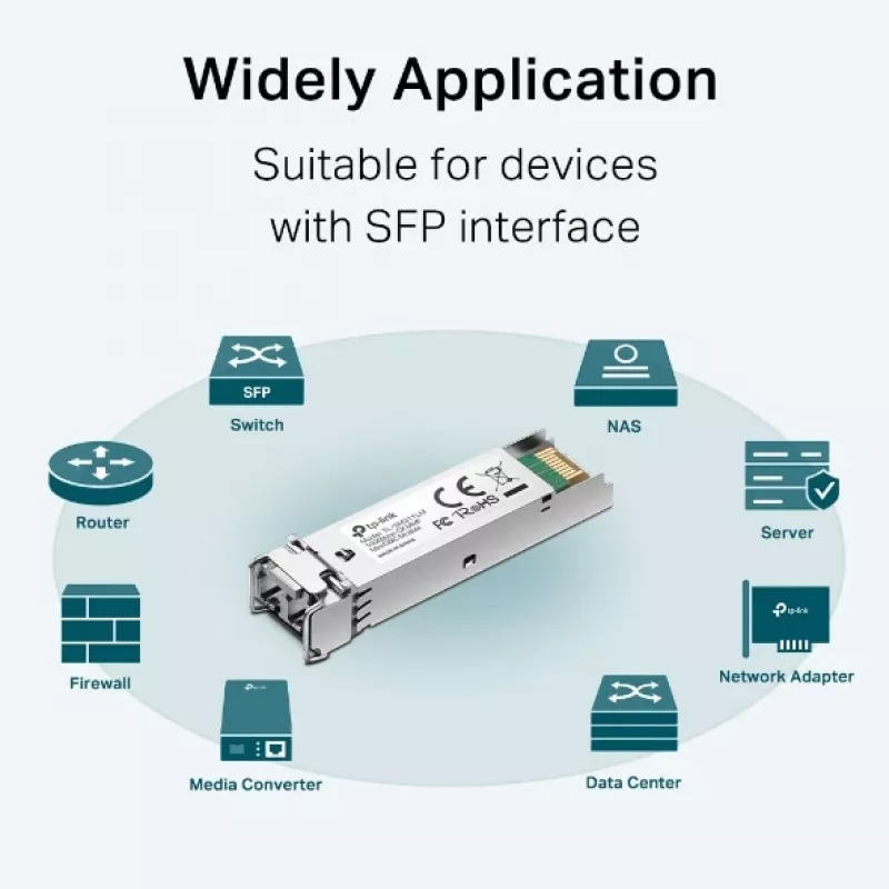 TP-Link SFP 1000BASE-SX LC MiniGBIC Mm, fiiberoptiline, 1250 Mbit/s, mini-GBIC/SFP, LC (UPC), 50/125,62,5/125 µm, 550 m