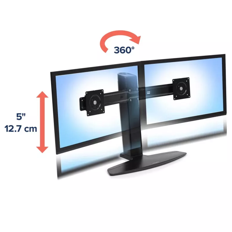 Kahe monitori tõstestatiiv Ergotron Neo Flex 62,2 cm Must