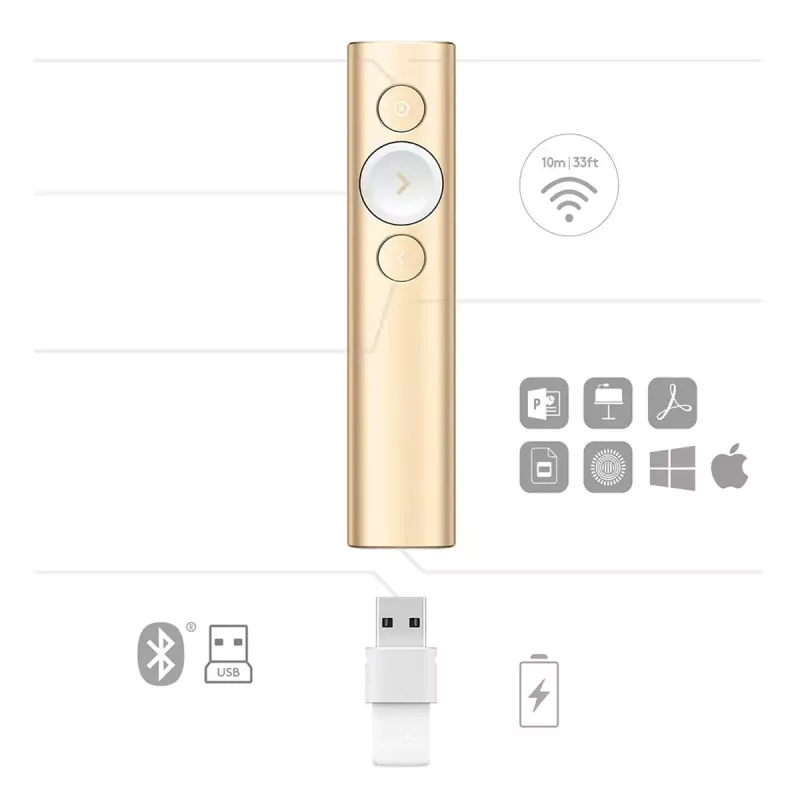 LOGITECH Spotlight esitluspult – kuldne