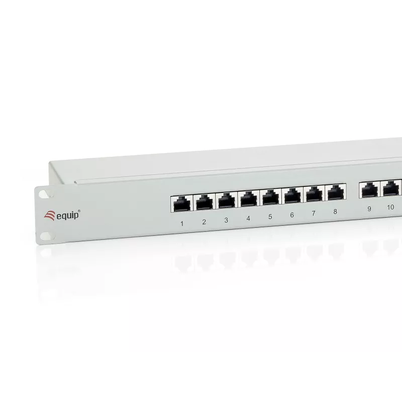 Equip 24-pordiga Cat.6 varjestatud patch-paneel, helehall
