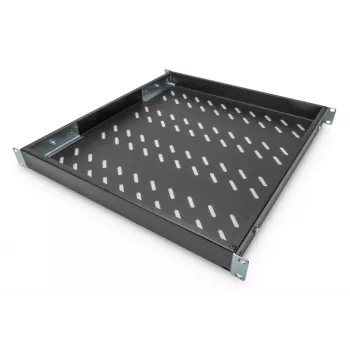 DIGITUS 1U fikseeritud riiul, reguleeritav 800 mm sügavustele kappidele, 500 mm sügavus, värv must (RAL 9005)