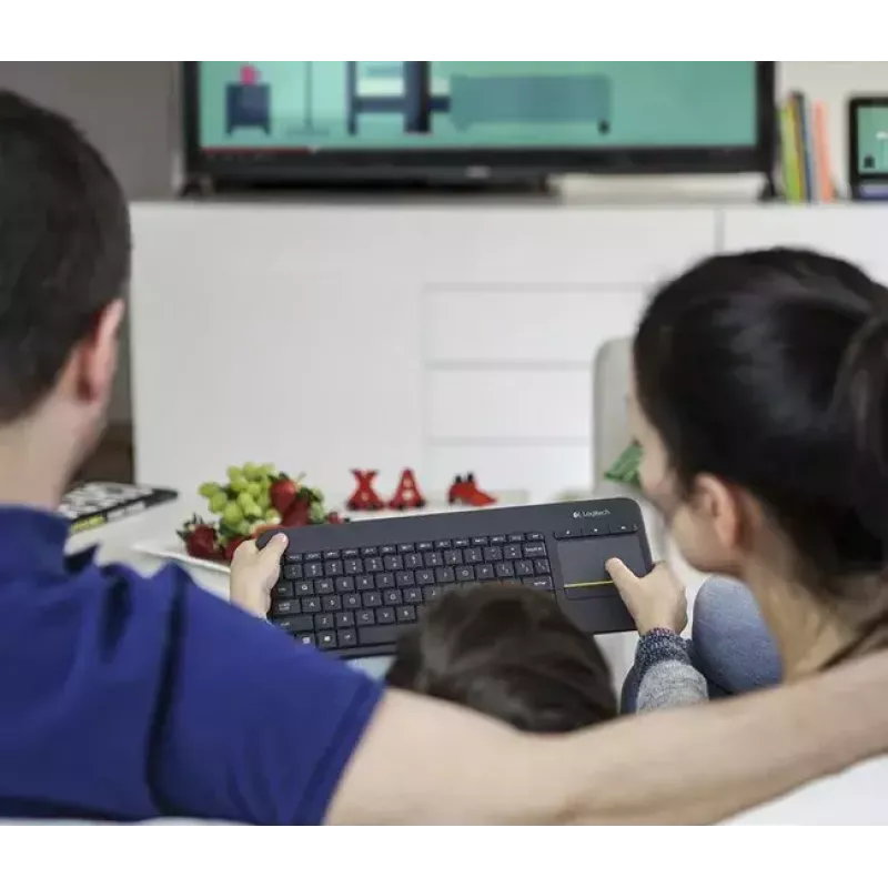 LOGITECH Wireless Touch Keyboard K400 Plus - Must - Qwerty Hollandi