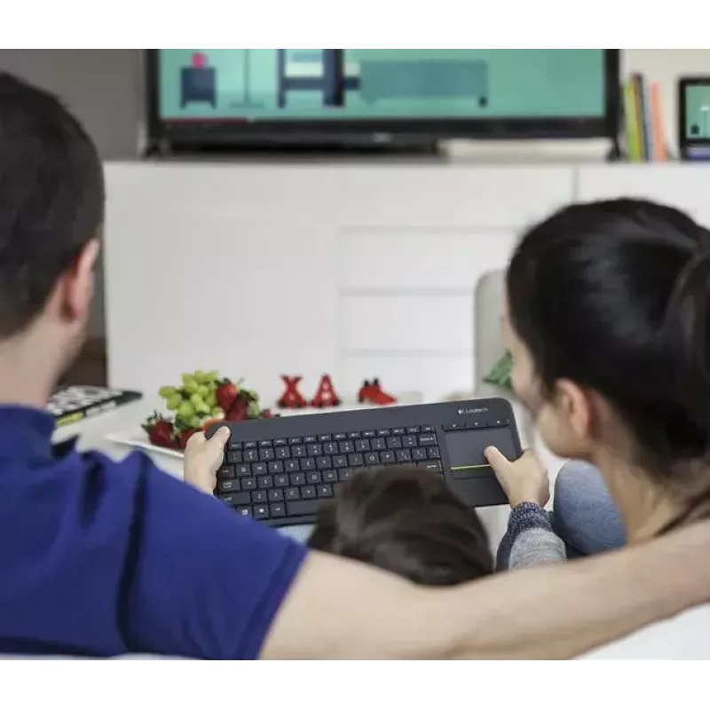 LOGITECH Wireless Touch Keyboard K400 Plus - Must - Qwerty Hollandi