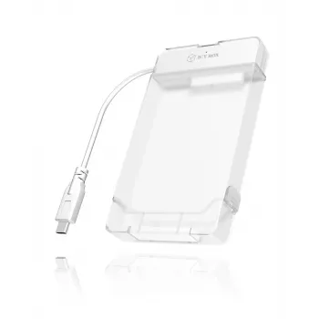 ICY BOX IB-AC703-C HDD/SSD-korpus Läbipaistev, Valge 2,5 tolli