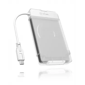 ICY BOX IB-AC703-C HDD/SSD-korpus Läbipaistev, Valge 2,5 tolli