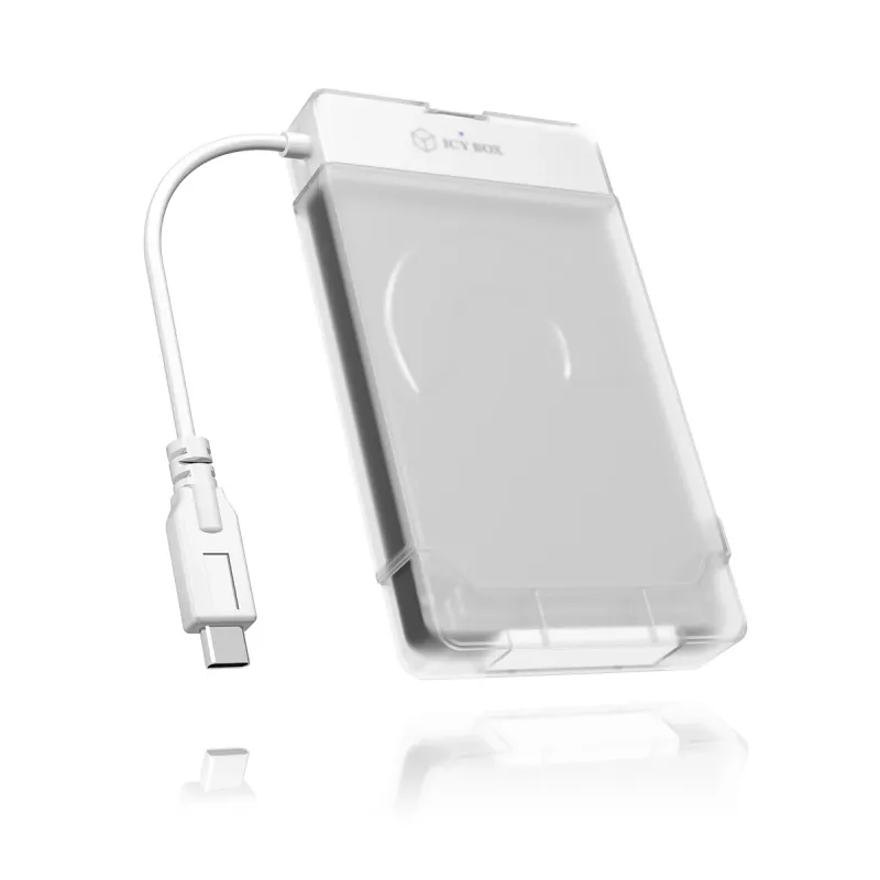 ICY BOX IB-AC703-C HDD/SSD-korpus Läbipaistev, Valge 2,5 tolli