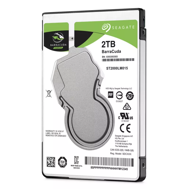 Seagate Barracuda 2.5 tolline sisemine kõvaketas 2 TB 5400 RPM 128 MB 2.5 tolline Serial ATA III