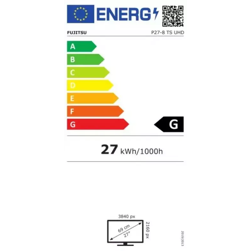 Fujitsu P27-8 TS UHD arvutimonitor 68,6 cm (27 tolli) 3840 x 2160 pikslit 4K Ultra HD LED must