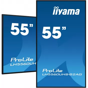 iiyama LH5560UHS-B2AG Signage-ekraan digitaalne tahvel 138.7 cm (54.6 tolli) LED Wi-Fi 500 cd/m² 4K Ultra HD Must sisseehitatud protsessor Android 11 24/7