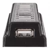 Manhattan USB-A 10 pordiga lauajaotur, 10x USB-A porti, 480 Mbps (USB 2.0), toitega USB või välise toiteallika kaudu (ei kuulu komplekti) ühendatud seadmete suurema võimsuse tagamiseks