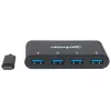 Manhattan USB-C dokk/jaotur, pordid (x4): USB-A (x4), 5 Gbps (USB 3.2 Gen1 ehk USB 3.0), USB-toitega (välist toiteplokki pole vaja), kaabel 20 cm, samaväärne mudeliga HB30C4AB