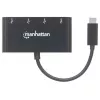 Manhattan USB-C dokk/jaotur, pordid (x4): USB-A (x4), 5 Gbps (USB 3.2 Gen1 ehk USB 3.0), USB-toitega (välist toiteplokki pole vaja), kaabel 20 cm, samaväärne mudeliga HB30C4AB