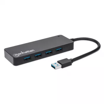 Manhattan USB-A 4-pordiline jaotur, 4x USB-A porti, 5 Gbps (USB 3.2 Gen1 ehk USB 3.0), USB-toitega (välist toiteallikat pole vaja), samaväärne mudelitega ST4300PBU3 ja ST4300MINU3B