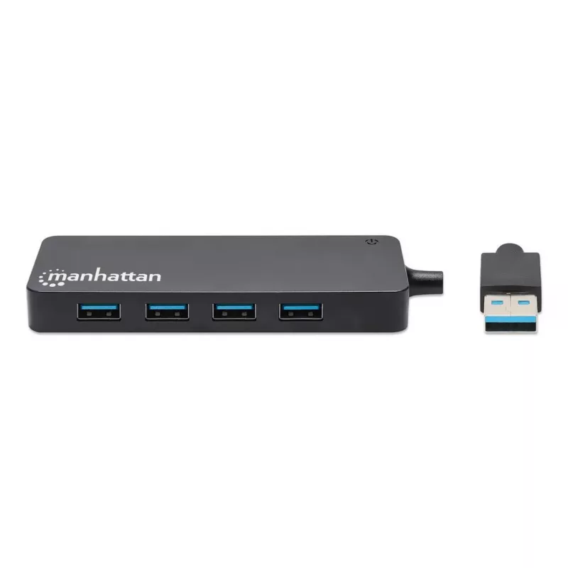 Manhattan USB-A 4-pordiline jaotur, 4x USB-A porti, 5 Gbps (USB 3.2 Gen1 ehk USB 3.0), USB-toitega (välist toiteallikat pole vaja), samaväärne mudelitega ST4300PBU3 ja ST4300MINU3B