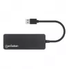 Manhattan USB-A 4-pordiline jaotur, 4x USB-A porti, 5 Gbps (USB 3.2 Gen1 ehk USB 3.0), USB-toitega (välist toiteallikat pole vaja), samaväärne mudelitega ST4300PBU3 ja ST4300MINU3B