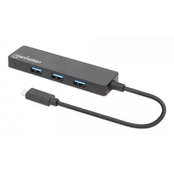 Manhattan USB-C dokk/jaotur, pordid (4): USB-A (x4), 5 Gbps (USB 3.2 Gen1 ehk USB 3.0), USB-toitega (välist toiteplokki pole vaja), võrdväärne mudeliga HB30CM4AB