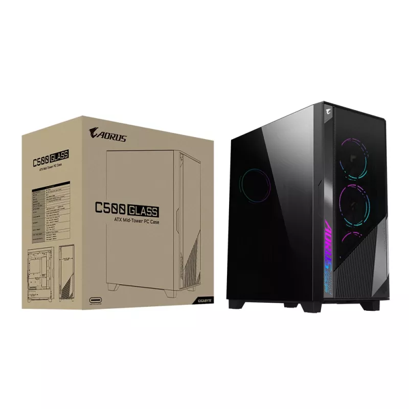 GIGABYTE GB-AC500G ST arvutikorpus Midi Tower Must